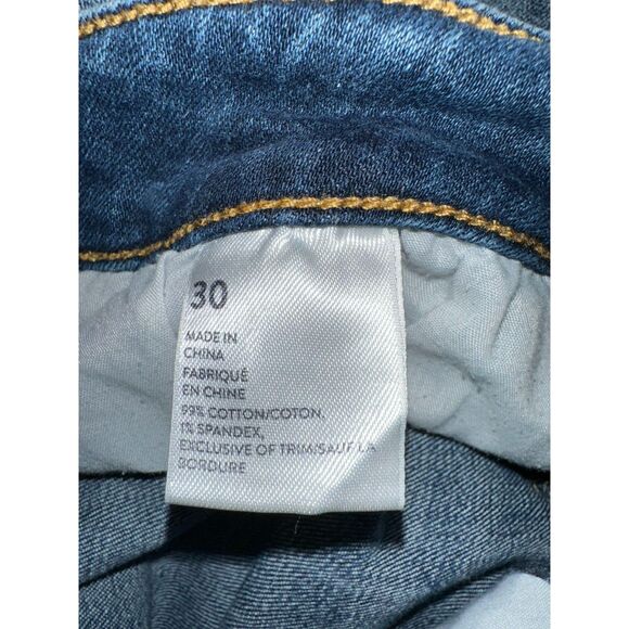 Boston Proper Women's Patchwork Distressed Ankle Jeans Size 30 - Picture 3 of 5